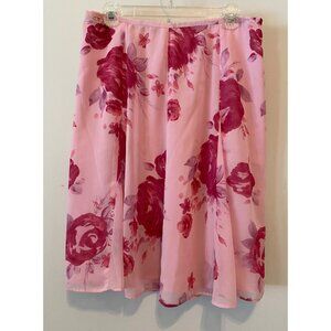 Jones Wear Pink Skirt Floral Print Size 10